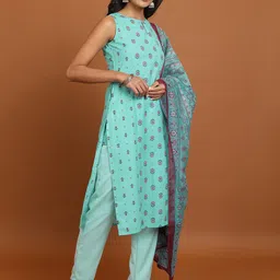 KETCH Ethnic Motifs Printed Straight Kurta With Pyjamas & Dupatta image 4