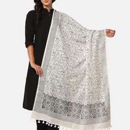 THE WEAVE TRAVELLER Ethnic Motifs Printed Khari Print Dupatta image 1