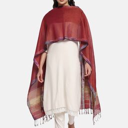 THE WEAVE TRAVELLER Solid Tasselled Dupatta image 1