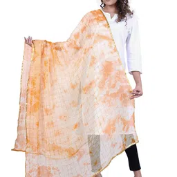 Alakh Creation Tie & Dye Printed Dupatta with Zari image 1