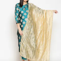 Dupatta Bazaar Embroidered Dupatta with Gotta Patti image 1