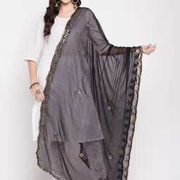 Clora Creation Embroidered Dupatta with Gotta Patti-11