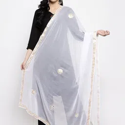 Clora Creation  Embroidered Dupatta with Gotta Patti-4