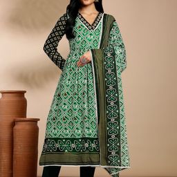 Anouk Ethnic Motifs Printed Regular Kurta with Trousers & With Dupatta-12