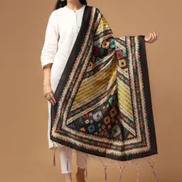 Kaizen TEXO FAB Geometric Printed Silk Dupatta-46