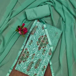 KALINI Paisley Embroidered Sequinned Unstitched Dress Material-image-67