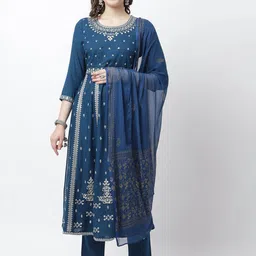 Rajnandini Women Floral Embroidered Kurta With Trousers & Dupatta-image-88
