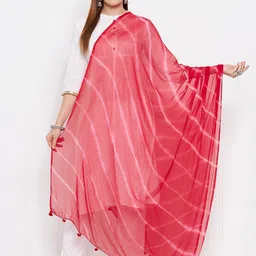 Clora Creation Red & White Striped Dupatta-22