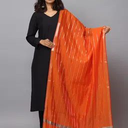 HELLA FASHIONS Striped Banarasi Silk Dupatta-33
