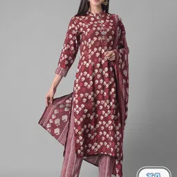 Dollar Missy Ethnic Motifs Printed Mandarin Collar Kurta & Trousers With Dupatta-picture-25