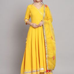 Meeranshi Angrakha Gotta Patti Kurta with Trousers & With Dupatta image 1