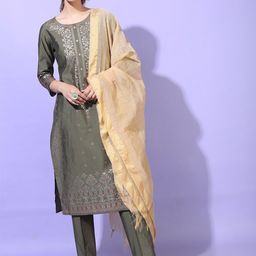 Vishudh Women Ethnic Motifs Viscose Rayon Kurta Set-50
