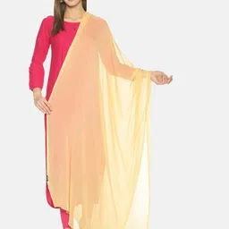 TWIN BIRDS Women Pack Of 2 Beige Solid Poly Chiffon Dupatta-picture-37