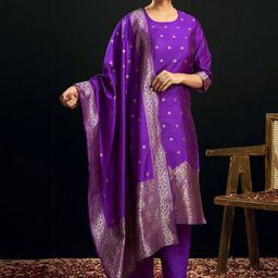KALINI Women Ethnic Motifs Regular Kurta with Trousers & With Dupatta-image-51