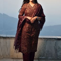 Twika Floral Printed Straight Kurta & Trousers With Dupatta-picture-57