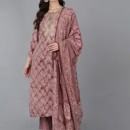 AHIKA Women Embroidered Kurta with Trousers & Dupatta-image-52