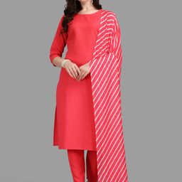 Anaita Women Pink Kurta with Trousers & With Dupatta-image-24