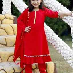BAESD Girls Regular Gotta Patti A-Line Kurta with Trousers & Dupatta-picture-56