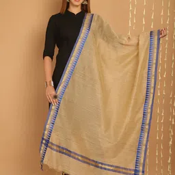 SOUNDARYA Woven Design Border Banarasi Silk Dupatta-image-3