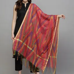 Stylum Women Pink & Purple Woven Design Dupatta-31