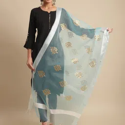 LOOM LEGACY Embroidered Organza Dupatta-19