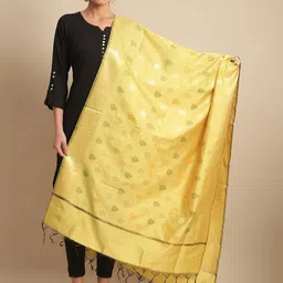 LOOM LEGACY Ethnic Motifs Woven Design Dupatta With Zari-33