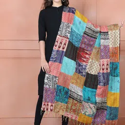 LOOM LEGACY Abstract Embroidered Dupatta-image-41