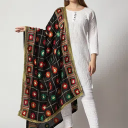 WEAVERS VILLA Ethnic Motifs Embroidered Dupatta-33