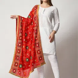 WEAVERS VILLA Ethnic Motifs Embroidered Dupatta-46