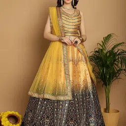 Grancy Printed Mirror Work Ready to Wear Lehenga & Blouse With Dupatta-picture-48