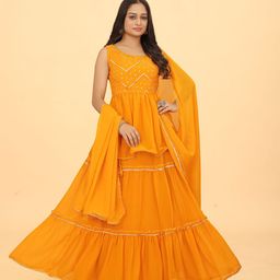 CHANSI Embroidered Ready to Wear Lehenga & Blouse With Dupatta-12