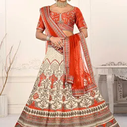 SAPTRANGI Printed Ready to Wear Lehenga & Blouse With Dupatta-picture-8