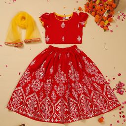 SAKA DESIGNS Girls Printed Ready to Wear Lehenga & Blouse With Dupatta-image-92