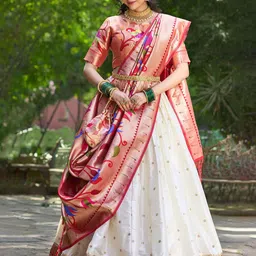 LOOKNBOOK ART Semi-Stitched Lehenga & Unstitched Blouse With Dupatta-picture-19