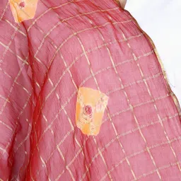Alakh Creation Checked Zari Detailed Bandhani Chiffon Dupatta image 2