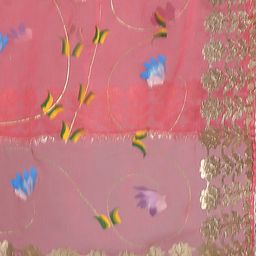 SOUNDARYA Peach-Coloured & Gold-Toned Block Printed Dupatta With Gotta Patti image 3