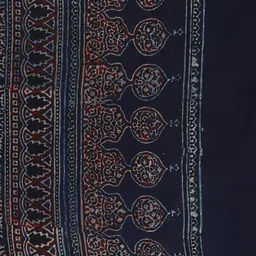 THE WEAVE TRAVELLER Navy Blue & Maroon Ethnic Motifs Printed Viscose Rayon Block Print Dupatta image 2