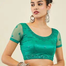 FABPIXEL Embellished Sequinned Semi-Stitched Lehenga & Unstitched Blouse With Dupatta image 5