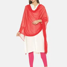 TWIN BIRDS Set Of 2 Solid Dupatta image 5
