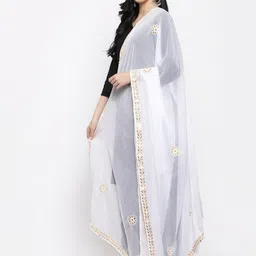 Clora Creation  Embroidered Dupatta with Gotta Patti image 3
