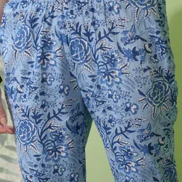Vishudh Floral Printed Regular Pure Cotton Kurta with Trouser & Dupatta image 3