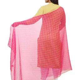 Alakh Creation Checked Zari Detailed Chiffon Dupatta image 4