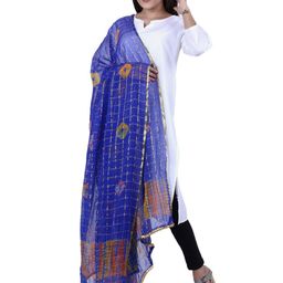 Alakh Creation Bandhani Printed Zari Dupatta image 4