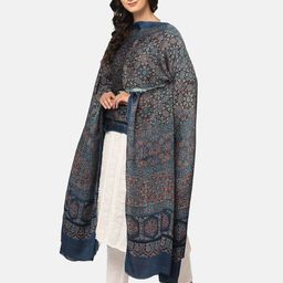 THE WEAVE TRAVELLER Ethnic Motifs Block Printed Dupatta image 4