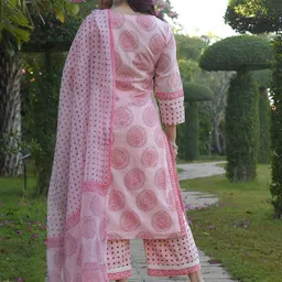KALINI Ethnic Motifs Printed Regular Kurta With Trouser & Dupatta image 4