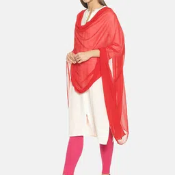 TWIN BIRDS Set Of 2 Solid Dupatta image 3