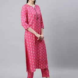 Sringam Ethnic Motifs Printed Regular Kurta With Trousers & Dupatta image 2