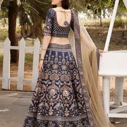 SAPTRANGI Printed Sequinned Ready to Wear Lehenga & Blouse With Dupatta image 5