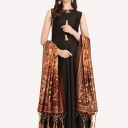 Kaizen TEXO FAB Maroon & Beige Ethnic Motifs Printed Dupatta image 3