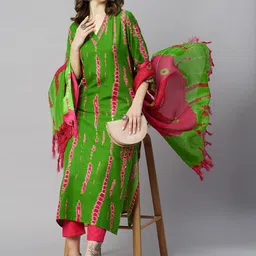 gosriki KALINI Abstract Printed Straight Kurta With Trousers & Dupatta image 4